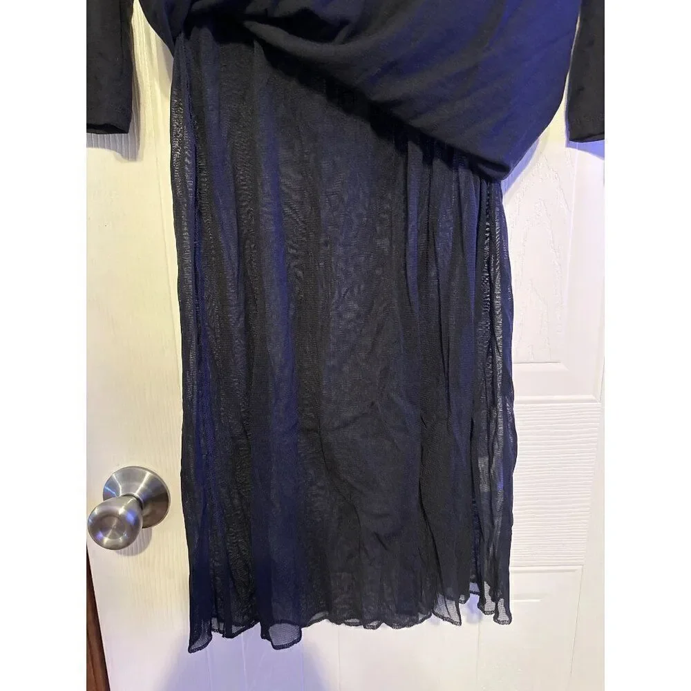 Garnet Hill V-Neck 3/4 Sleeve Lined MIDI DressSize Small‎
